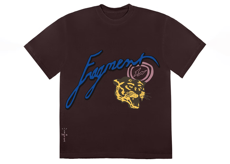 Premium Travis Scott Cactus Jack Fragment Icons Graphic Tee - Men's Brown